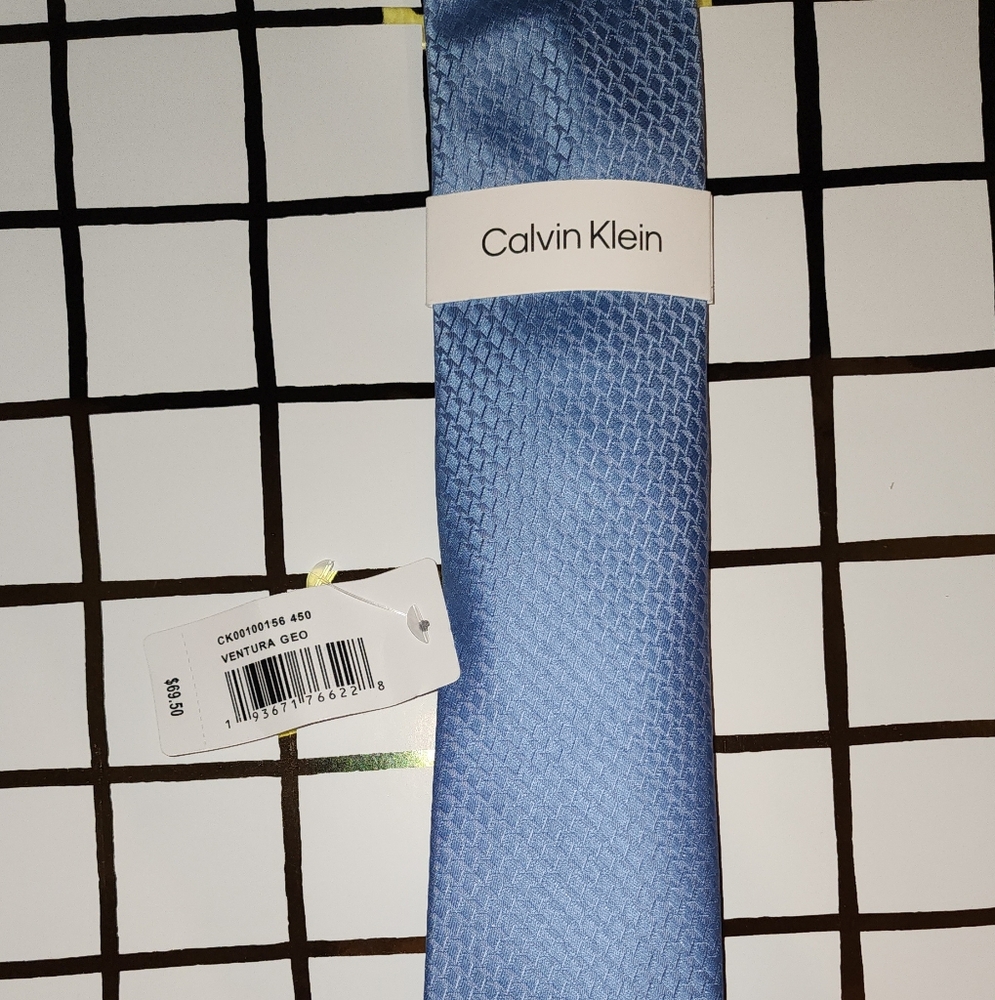 Calvin Klein Sky Blue Textured Tie